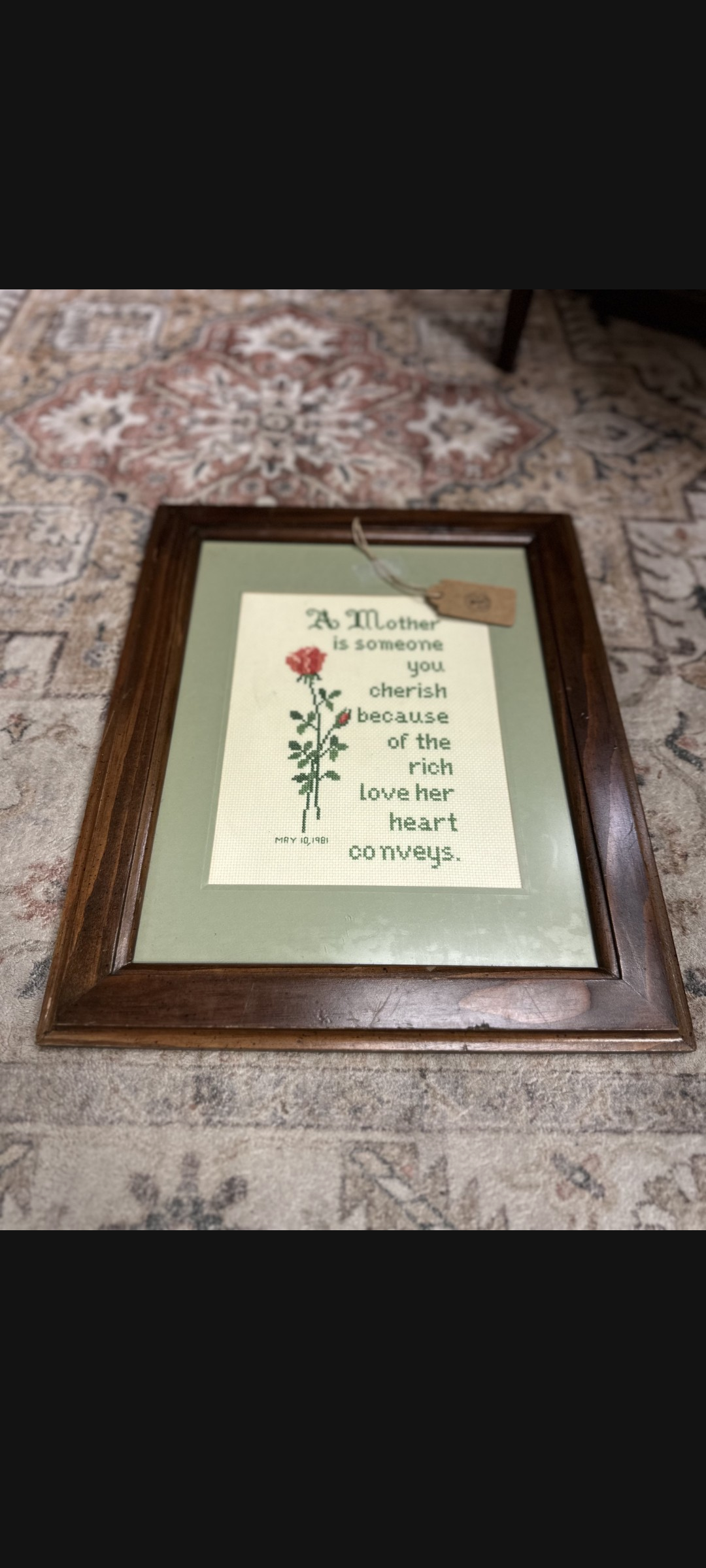 Mother and Father Framed Cross-stitch