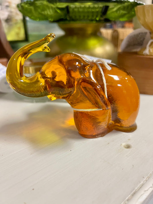 Kanawha Amber Glass Elephant Figurine