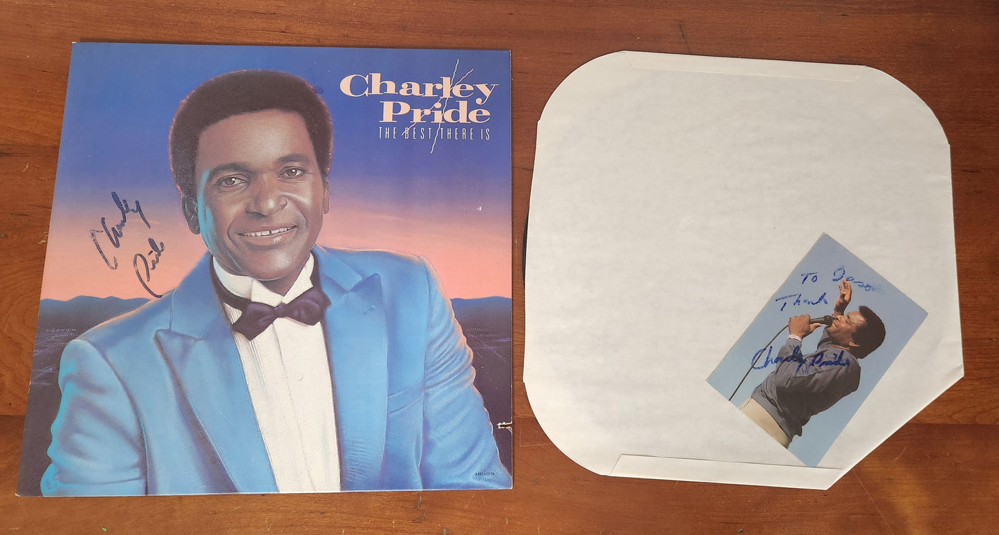 Autographed Signature Vinyl: Charley Pride "The Best There Is" Album LP, 1986, RCA Records.