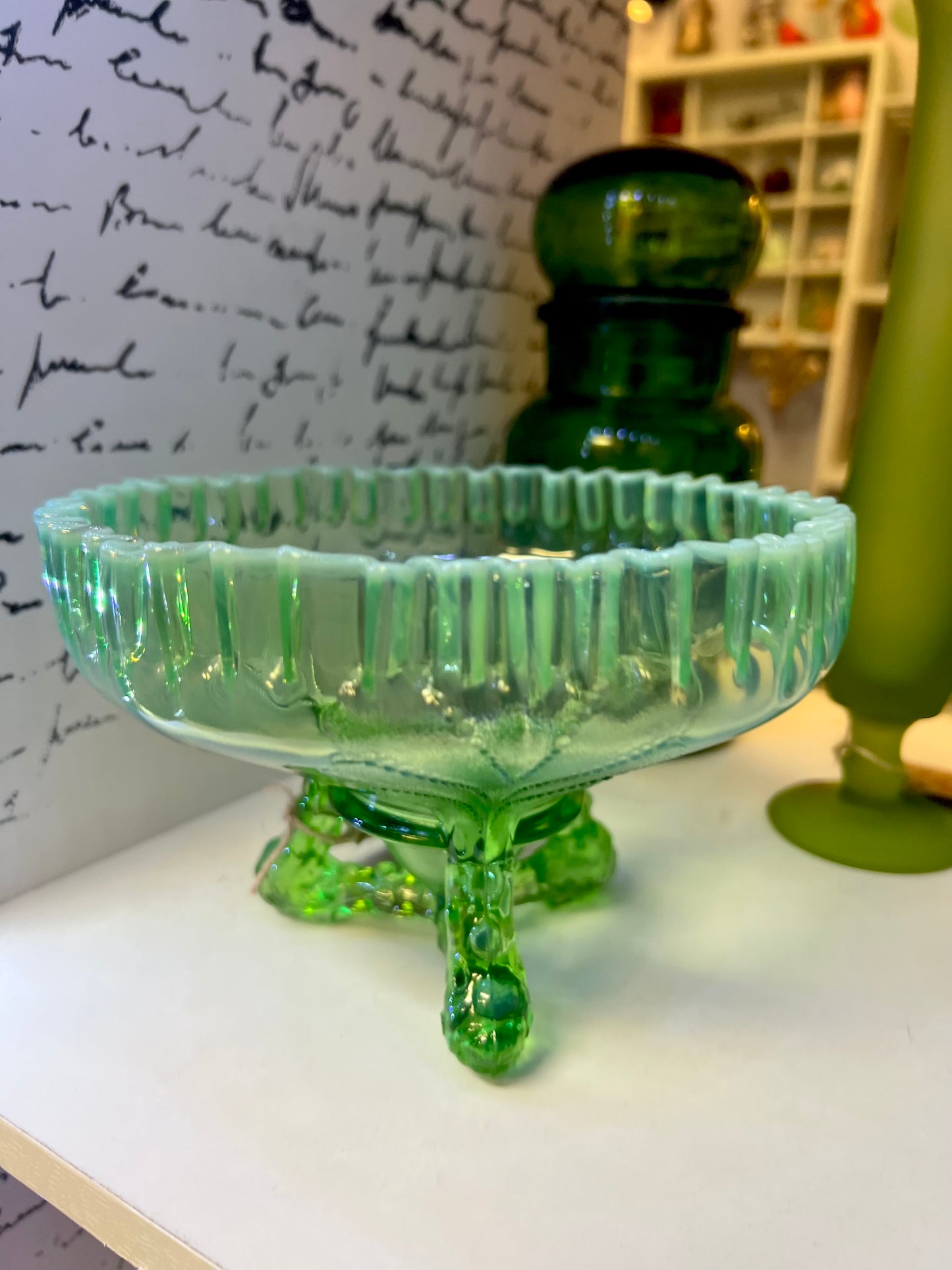 Dugan Winter Cabbage Green Opalescent Bowl