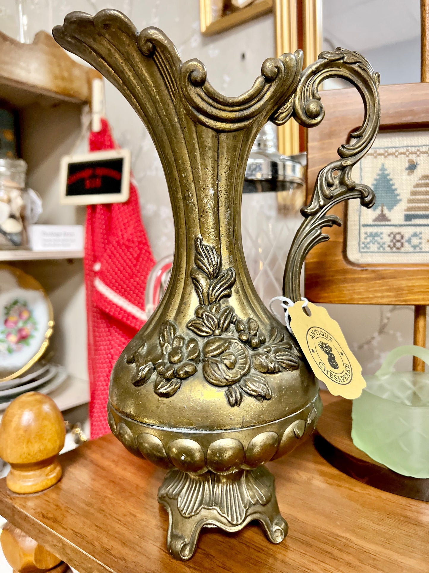 Ornate Brass Vase / Pitcher | Made in Italy