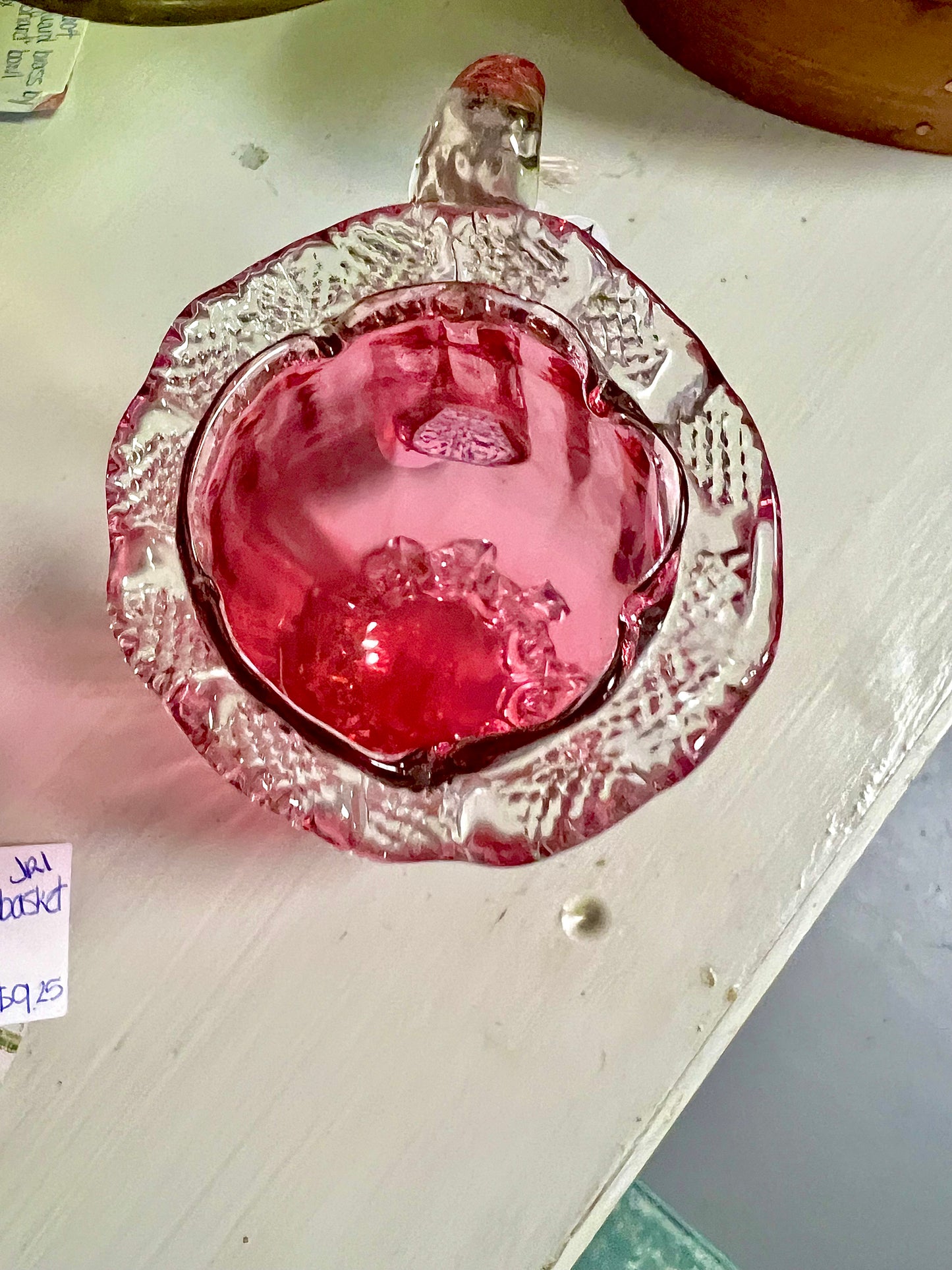 Handblown Cranberry Glass Pitcher / Creamer