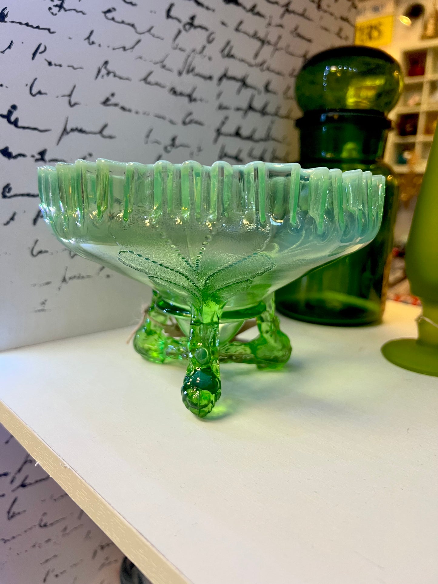 Dugan Winter Cabbage Green Opalescent Bowl