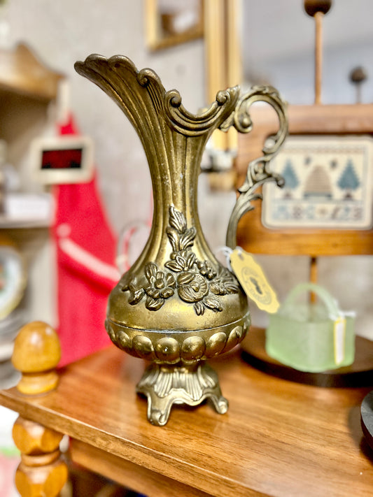 Ornate Brass Vase / Pitcher | Made in Italy