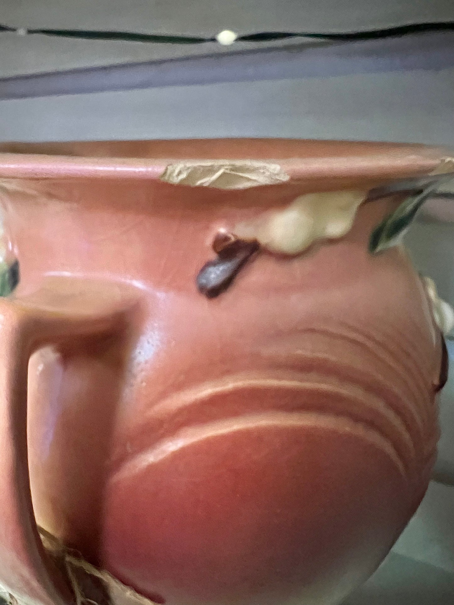 Vintage 1947 Roseville Pottery | Snowberry Pink Handled Vase