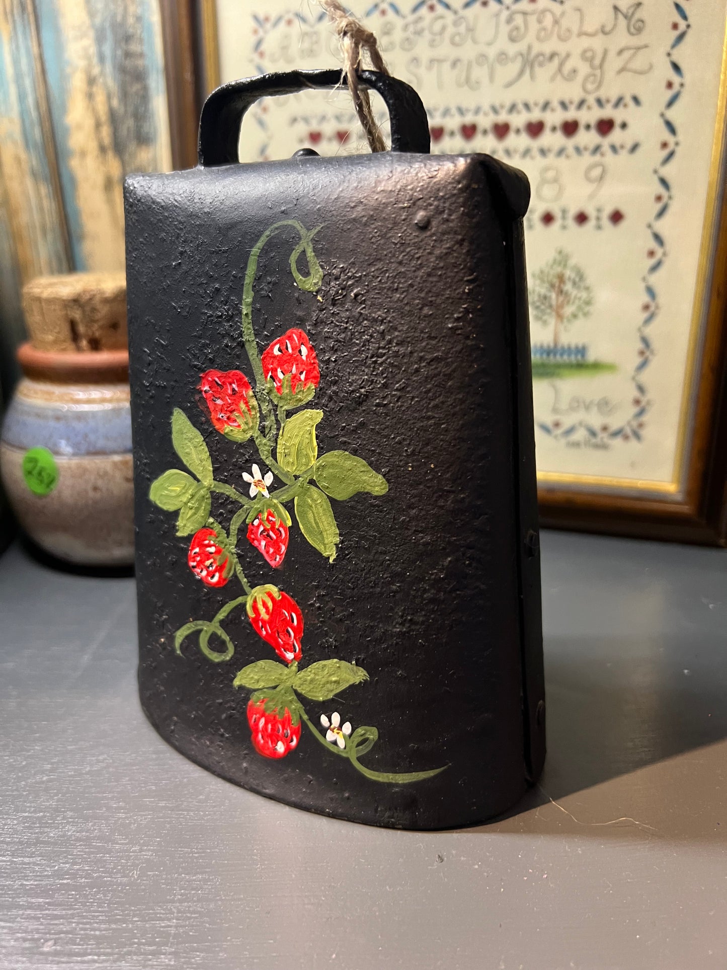 Antique Hand Painted Cowbell