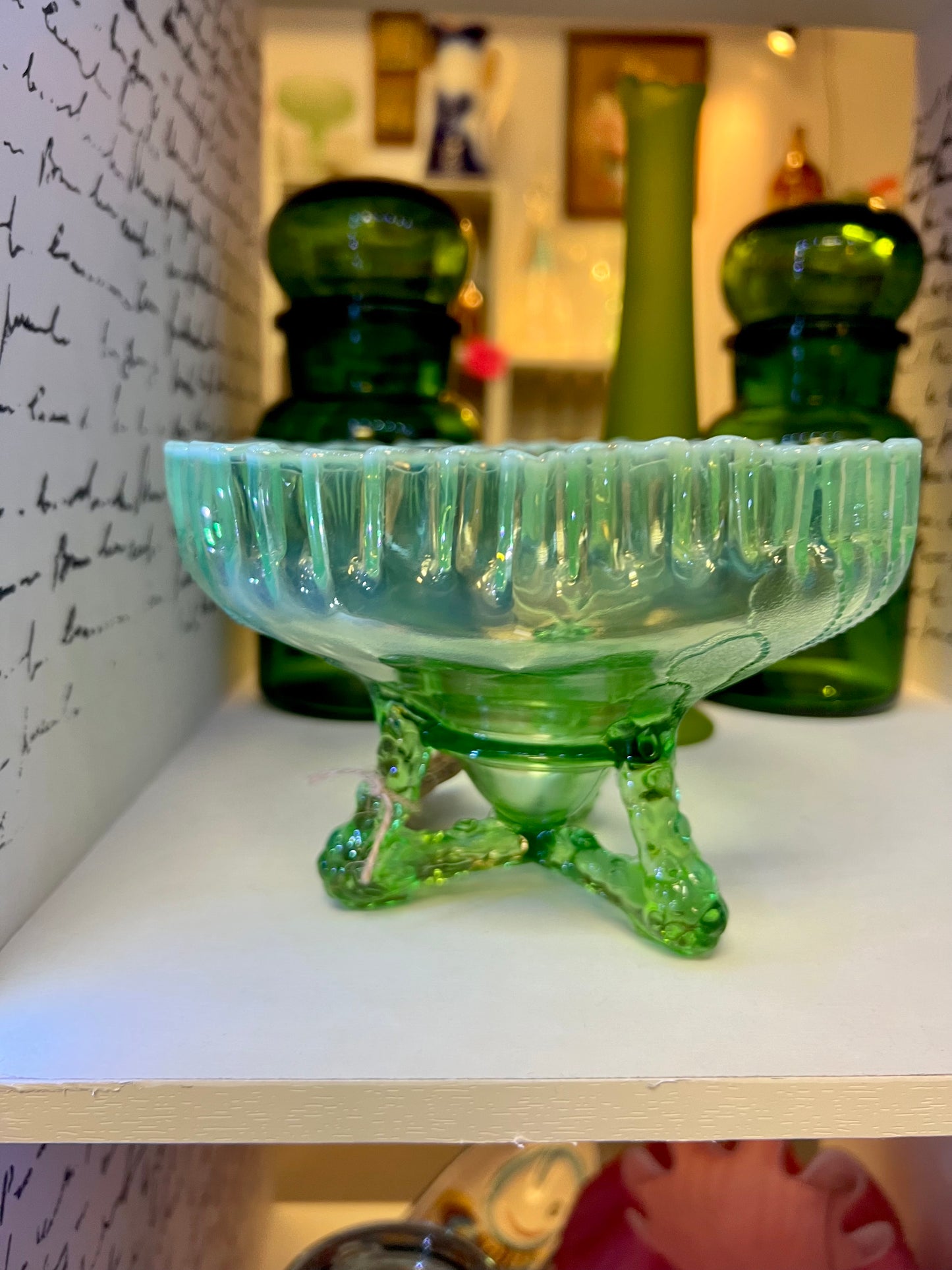 Dugan Winter Cabbage Green Opalescent Bowl