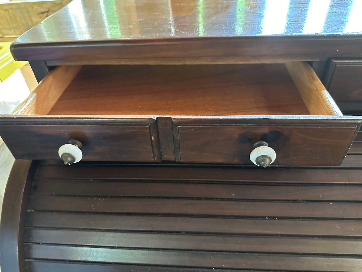 Wooden Antique Secretary Roll top Desk