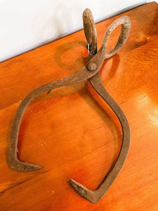 Antique Cast Iron Ice Tongs - A Rusty Relic with a Cool Past