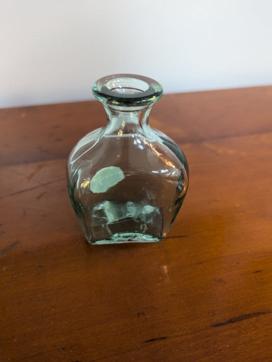 Vintage Clear Glass Bottle - Quirky & Charming