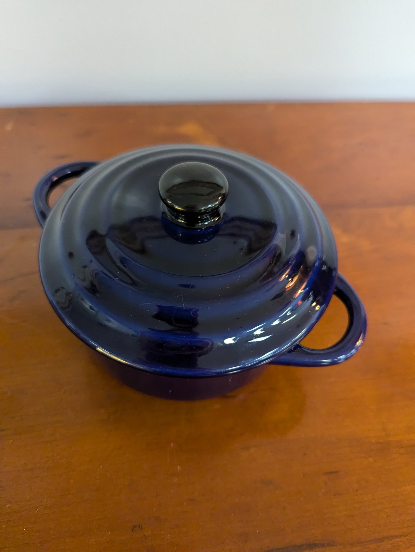 Blue Ceramic Lidded Mini Crock - A Tiny Treasure for Your Trinkets