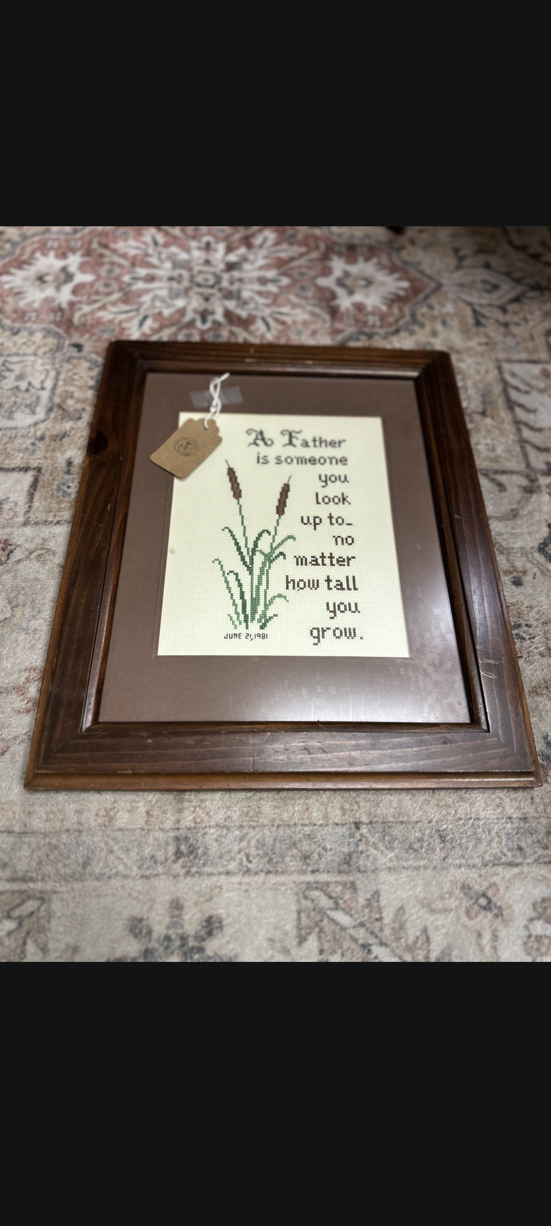 Mother and Father Framed Cross-stitch