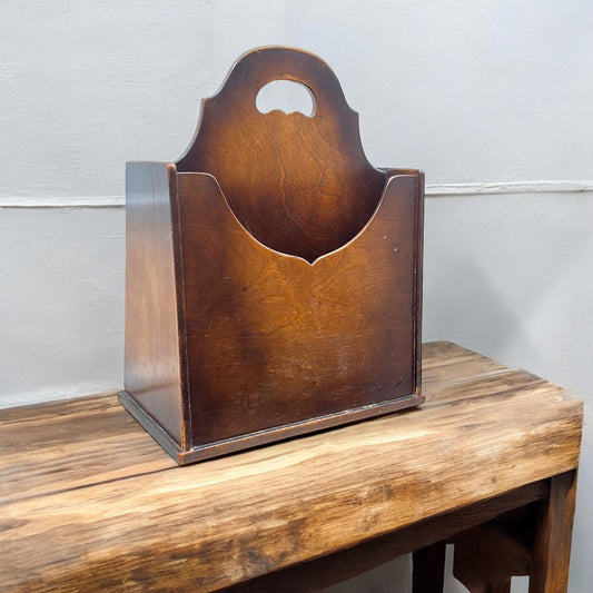 Mid 20th Century Vintage Conant-Ball Co. Wooden Magazine Rack