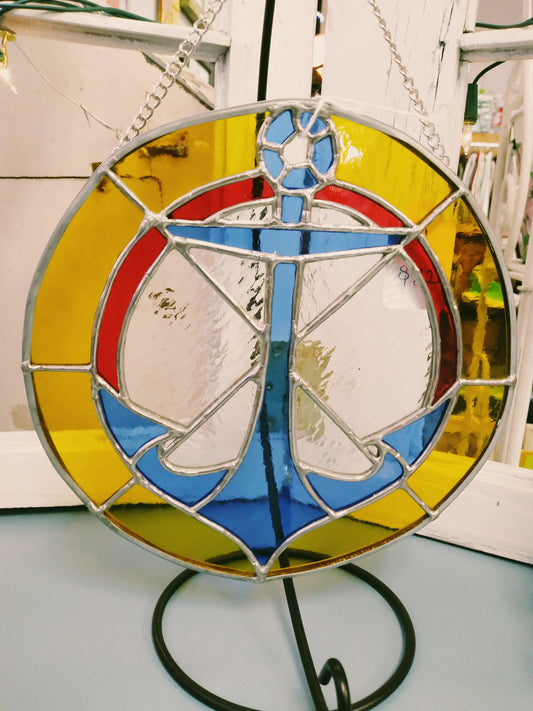 Anchor Stained Glass Sun Catcher