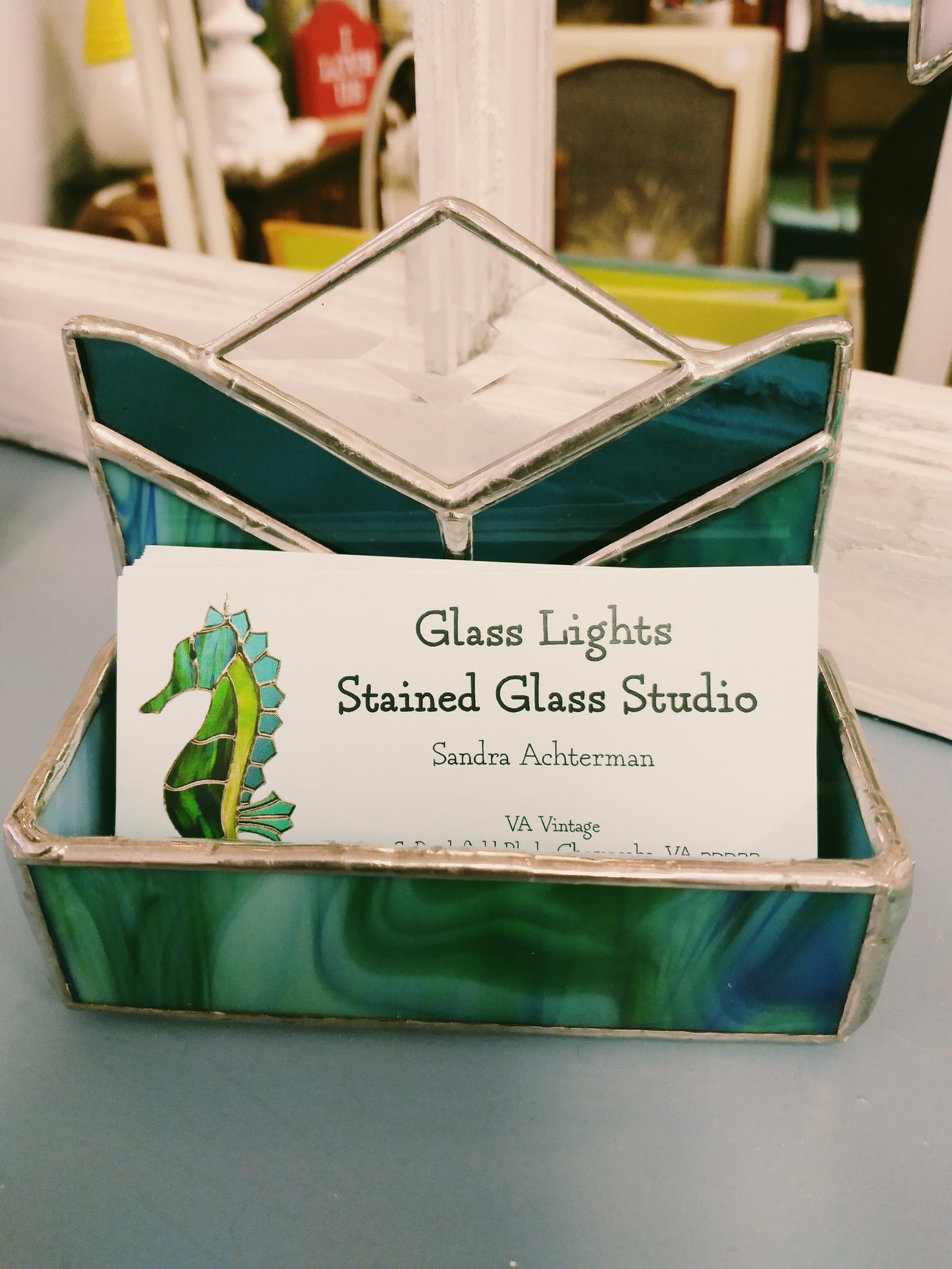 Stained Glass Business Card Holder