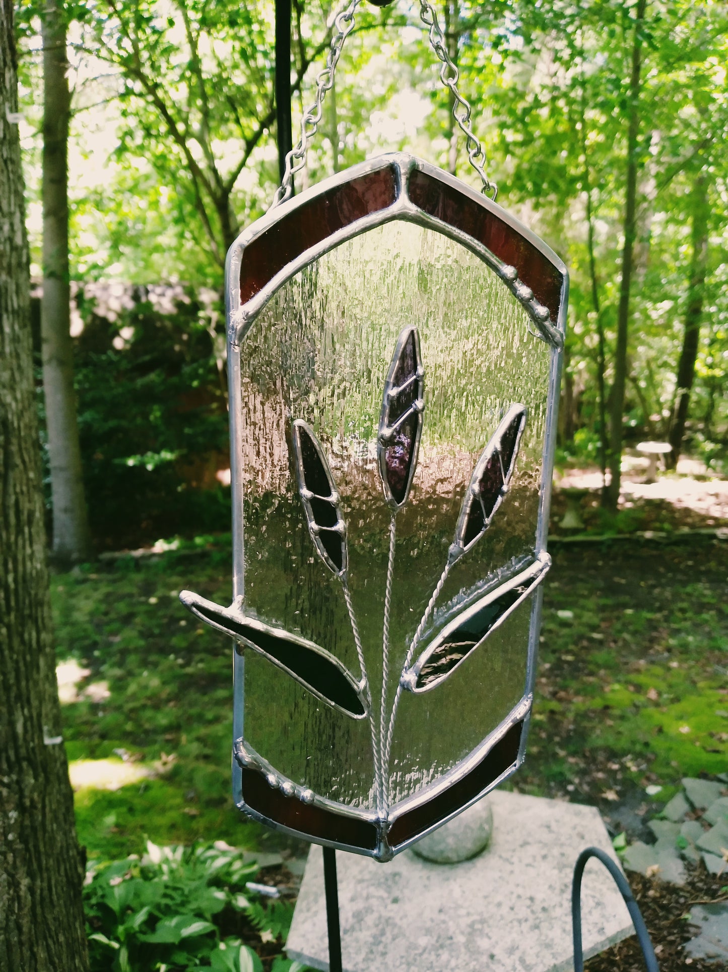 Lavender Flowers Stained Glass Sun Catcher